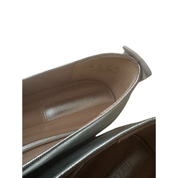 FRANCO SARTO Silver Leather Dress Flats Size 9 - Picture 7 of 10